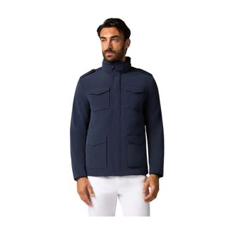 Brooks Brothers Water Repellent Peach Touch Field Jacket - male - Brooks Brothers - Light Jackets - Blue - S - Jackets