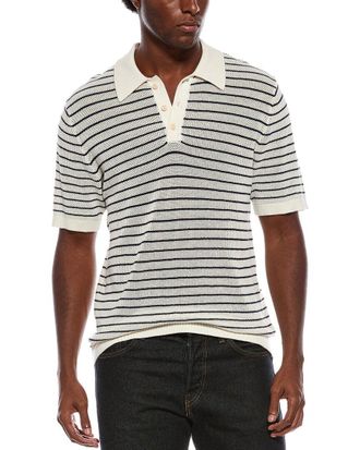 Slate & Stone Textured Stripe Polo Sweater