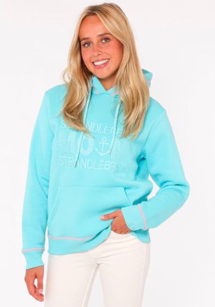 Zwillingsherz Hoodie »Strandleben Moin« mit gesticktem Schriftzug und neonfarbenen Akzenten