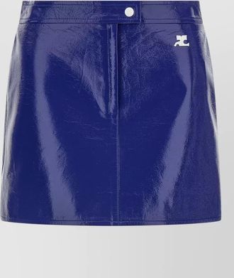 Courr&egrave;ges vinyl high-rise mini skirt