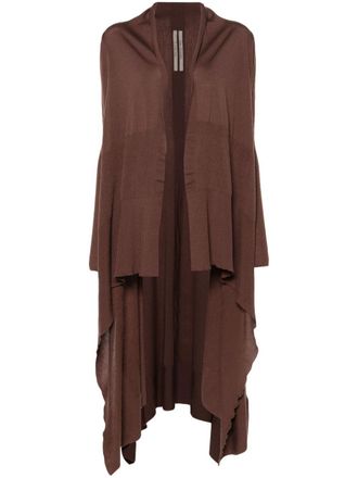 Rick Owens open-front virgin wool cardigan - Brown