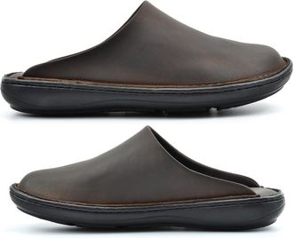 Generic Mens Leather Slippers Mens Leather Clogs Size 6 Boys Slipper Size 9 Outdoor Slipper Stitchdown Carpet Slip On Mules Slip in Mule Sizes 6-12 Brown 11 U