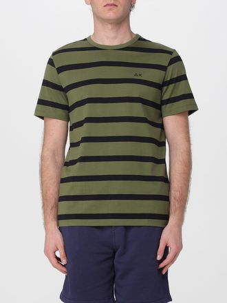 Sun 68 T-shirt in cotone a righe con logo