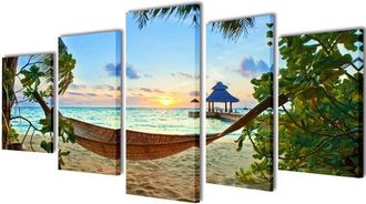 vidaXL Set Decorativo De Lienzos Para Pared Hamaca 200 X 100 Cm Vidaxl