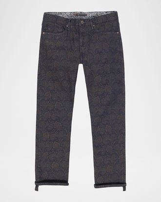 Robert Graham Mens Jaren Straight Paisley Print Jeans