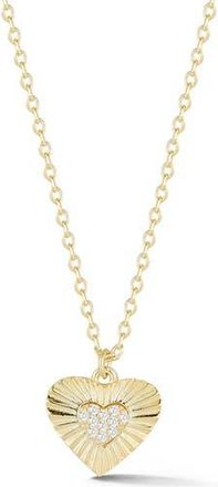 Sphera Milano Cubic Zirconia Burst Heart Pendant Necklace in Gold at Nordstrom Rack