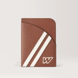 Carl Friedrik Grain Leather Passport Sleeve - Brown / White - Atlassian Williams F1 Team