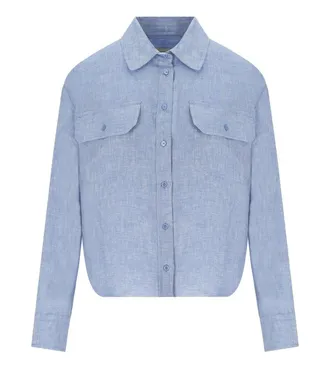 Weekend by Max Mara Eureka Light Blue Cropped Shirt