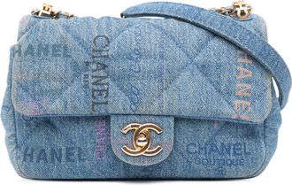 Chanel Pre-owned Womens Classic Flap Denim Shoulder Bag - Light Blue Cotton - One Size