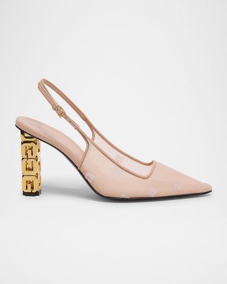 Givenchy G Cube Mesh Slingback Pumps