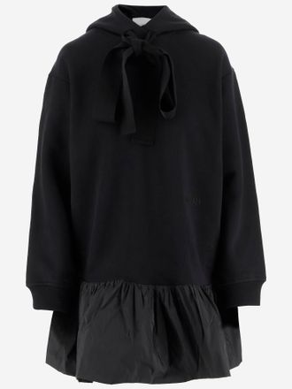 Patou Cotton Hoodie With Ruffles And Logo