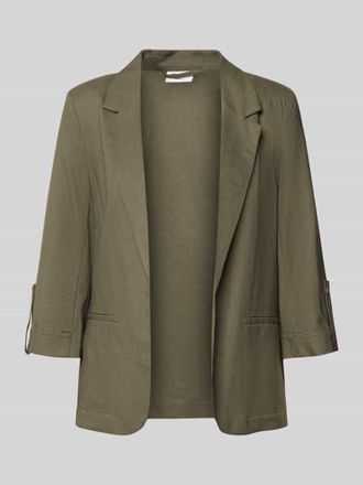 Only Relaxed Fit Blazer aus Viskose-Leinen-Mix Modell GOA in Oliv, Gr&ouml;&szlig;e 34