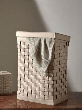 Riviere Barcelona Water-Resistant Leather Laundry Basket