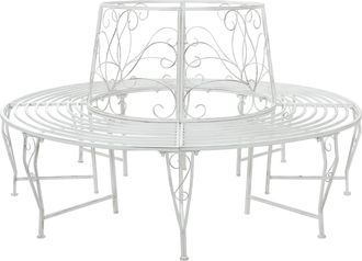 vidaXL Banco De &Aacute;rbol 8-n&uacute;mero De Plazas &Oslash; 160 X 89 Cm Acero Vidaxl