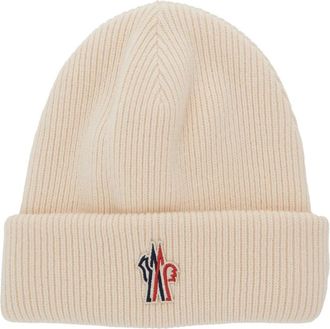 Moncler Wool Beanie - Dames - Hoeden - Beige - ONE Size - Wol - Accessoires