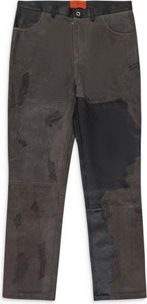Who Decides War by Ev Bravado BLACK/BROWN BARK LEATHER PANTS