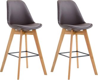Clp Clp - Set De 2 Taburetes Metz En Simil Cuero Marr&oacute;n Natural