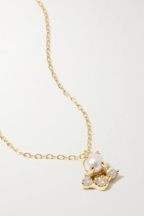 Mateo Bijoux Collana In Oro 14 Carati Con Diamanti E Perle The Little Things