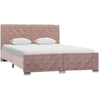 vidaXL Giroletto Rosa in Velluto 140x200 cm - Vidaxl
