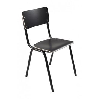 Zuiver Silla de madera negra
