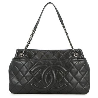 Chanel Matelasse Black Grained Calfskin Handbag Tote Bag (Pre-Owned)