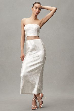 Mare Mare Sheer Cape Sequin Maxi Dress