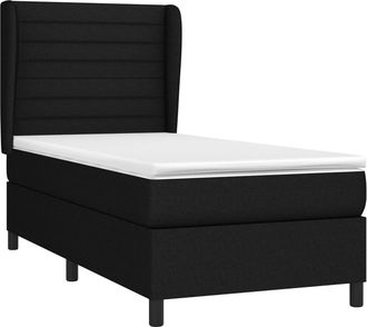 vidaXL Vidaxl - Cama Box Spring Con Colch&oacute;n Tela Negro 90x190 Cm
