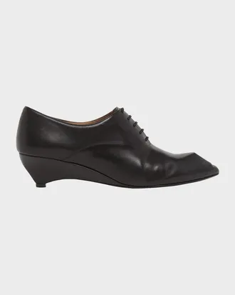 Jil Sander 35mm Leather Oxford Wedges