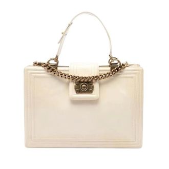 Chanel Pre-owned Vintage Satchel - Dames - Pre-owned - Wit - Maat: ONE Size Leer