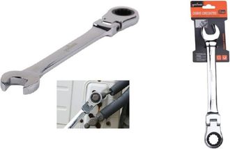 Trade Shop Trade Shop - Llave Combinada Con Carraca 21mm Cabeza Plegable Cromo Vanadio Herramienta 91742