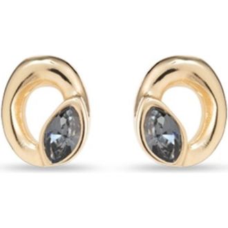 UNOde50 Oval Crystal Stud Earrings in Gold at Nordstrom