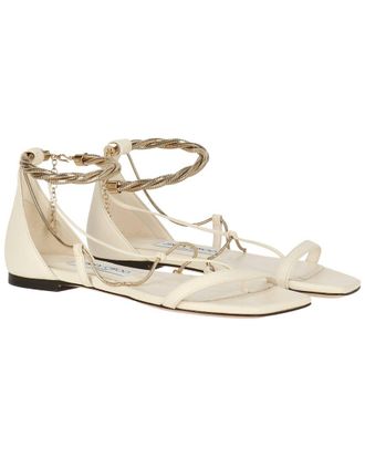 Jimmy Choo London Oriana Leather Flat Sandals