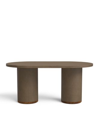 Hannun Mesa de exterior de microcemento en color tierra, 160cm