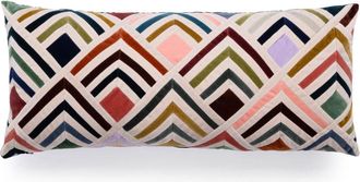 Christina Lundsteen Multicolour Tallulah Geometric Print Velvet Cushion - Unisex - Down/Cotton