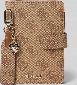 Guess Portemonnaie mit Logo-Applikation Modell Gift in Hellbraun, Größe 1