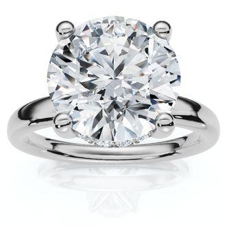Pompeii3 Certified 3 1/10Ct Hidden Halo Diamond Engagement Ring 14k Gold Lab Grown