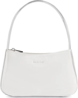 Kazar Zilveren leren baguette handtas - Dames - Handtassen - Grijs - ONE Size - Leer - Tassen