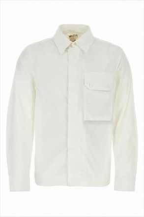 Ten c White Casual Jacket With Classic Collar