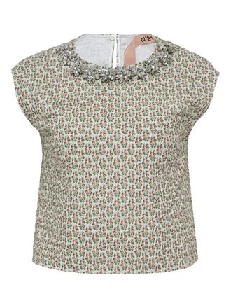 N°21 Shirt met bloemenprint - Wit