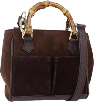 Gucci Pre-owned Handbags, female, Brown, Size: ONE SIZE Pre-owned Suede Handbag