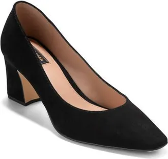 Cole Haan Blanche Block Heel Pump in Black Suede at Nordstrom, Size 10.5