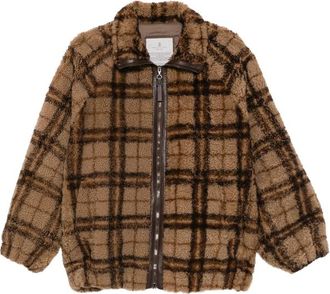 Brunello Cucinelli Check-pattern Shearling Jacket
