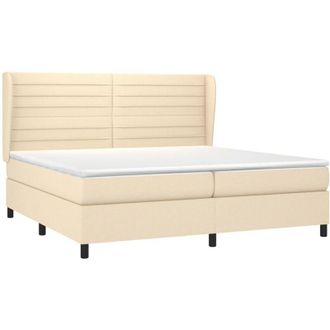 vidaXL Vidaxl - Cama Box Spring Con Colch&oacute;n Tela Color Crema 200x200 Cm