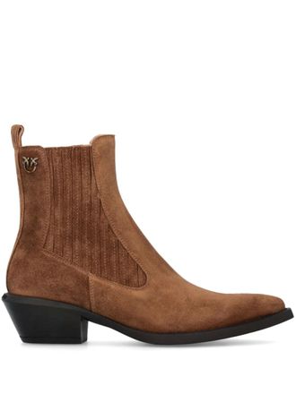 Pinko suede cowboy boots - Brown