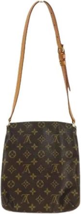 Louis Vuitton Pre-owned Vintage Monogram Shoulder Bag - Dames - Vintage Schoudertas - Bruin - ONE Size - Leer - Vintage