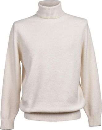 Brunello Cucinelli Off White Wool Blend Turtleneck Sweater, Brand Size 50 (US Size 40)