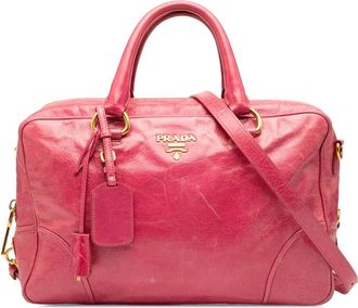Prada 2000-2012 Vitello Shine Bauletto tas - Roze