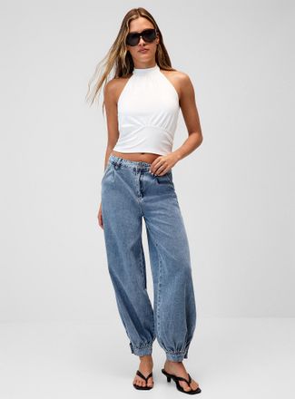 Twik Womens Supple denim barrel-leg jogger
