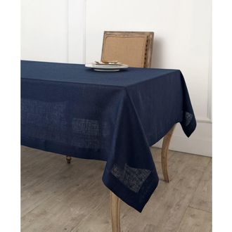 Solino Home Linen Tablecloth for Dining Table, Holiday and Everyday Dining Table Decor - Fete in Navy at Nordstrom, Size X-Small