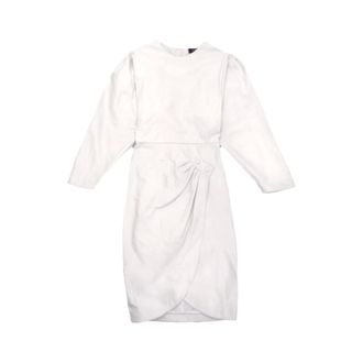 Isabel Marant Short Dresses, female, White, XS, White Leather Batiki Dress